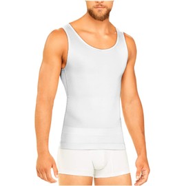 DIANE & GEORDI 3301 Under Vest Shirt Faja Body Shaper for Men | Faja Colombiana Reductora para Hombre White