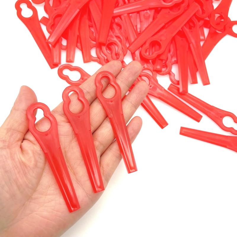 JZK 100pcs Plastic Grass Trimmer Blades 83mm Cordless Strimmer Blades