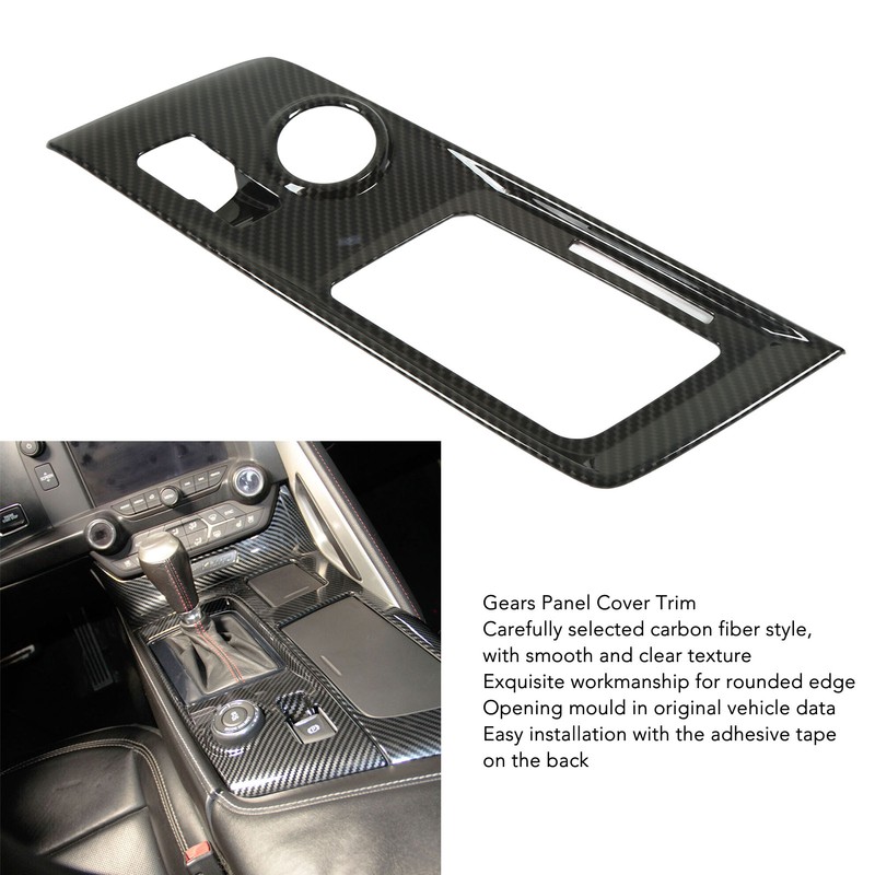 Car Gear Box Cover Trim Carbon Fiber Style Console Shifter