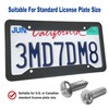 BGGTMO Carbon Fiber License Plate Frames- 2 Pack Black Aluminum
