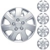 Tlaleikejia 16-Inch Wheel Hub Caps, Silver 7-Spoke Design, Universal Fit
