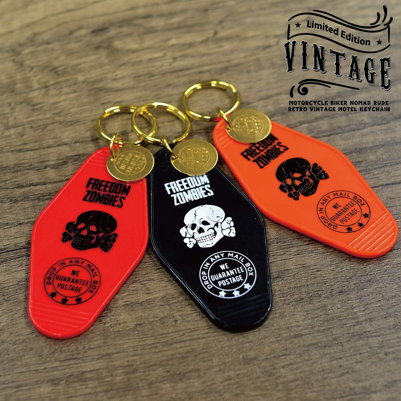 Blue Vogue Biker Motorcycle Harley American Casual Vintage Motel Key