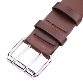 KYEYGWO Women Leather Belt for Jeans Pants, Double Grommet Belt Double Punk Belt for Ladies with Pin Buckle Fits 27.6" to 38"