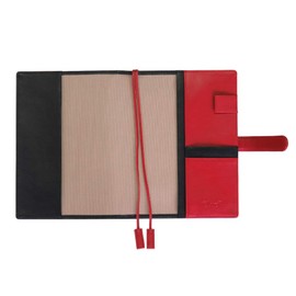 Sealal CLuaR-TC Notebook Cover B6 Size Genuine Leather with Belt Bi-Color (08. Blue Green x Off-White)