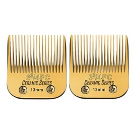 Detachable Pet Dog Grooming Clipper Ceramic Blades Set,Compatible with Andis,Oster A5,Wahl KM10 Series Clippers,Gold (3-3/4FC # 2 Pack)