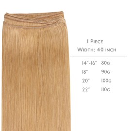 WENNALIFE Weft Hair Extensions Human Hair Extensions for Women Real Human Hair, 20 Inch 100g Strawberry Blonde Sew in Hair Extensions Human Hair Remy Straight rallonge cheveux humain