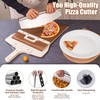 Leozzo Sliding Pizza Peel, Pizza Slider Paddle with Pizza Cutter