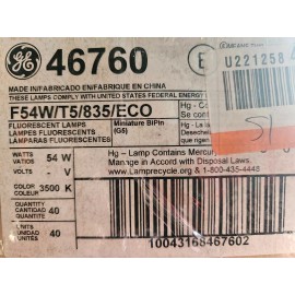 GE 40 GE Ecolux High Output fluorescent lamps 46762 54 watt 5000K (G5) mini Bi-pin