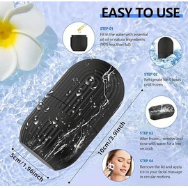 2Pcs Rodillo de Hielo para la Cara,Set de Rodillo de Silicona y Raspador de Acero Inoxidable, Agarre Antideslizante Rodillos de Hielo para Cara,para M