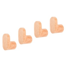 Gosknor 4pcs Wooden Coat Wall Hooks, Wall Mount Coat Hooks for Hanging with Screws & Expansion Tubes Purse Hanger Decorative Bag Holder for Clothing Rack Hat Backpack Towel Clothes (Oval)