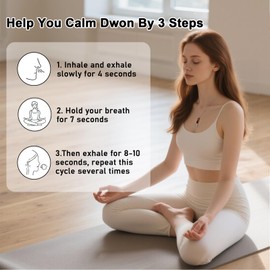 Respiratory Neck Chain, Anxiety Breath Necklace with Resistance, Mindfulness Chain for Stress Relief & Breathing Training, for Men Women Meditation Relaxation (C)