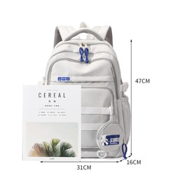 Bansusu Rucksack, Girls, Women's, High School Students, Backpack, School Style, Women's, Cute, Stylish, Large Capacity, Lightweight, School, Travel, Outdoor, Travel, Black