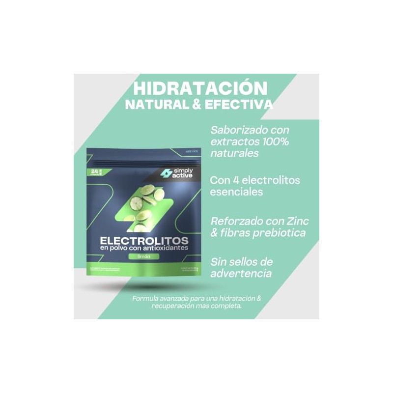 Electrolitos Polvo Limón Sticks Azúcares Añadidos Suero Oral Magnesio Potasio