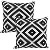Poluka 2Pack Throw Pillow Covers 18x18 inches Simple Black White