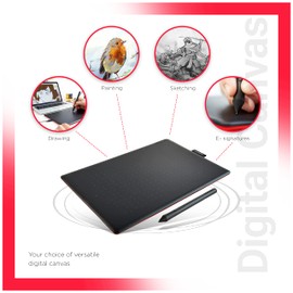 Wacom CTL-672/K0-C One by Wacom Pen Tablet, For Use With Dedicated Pen, Medium