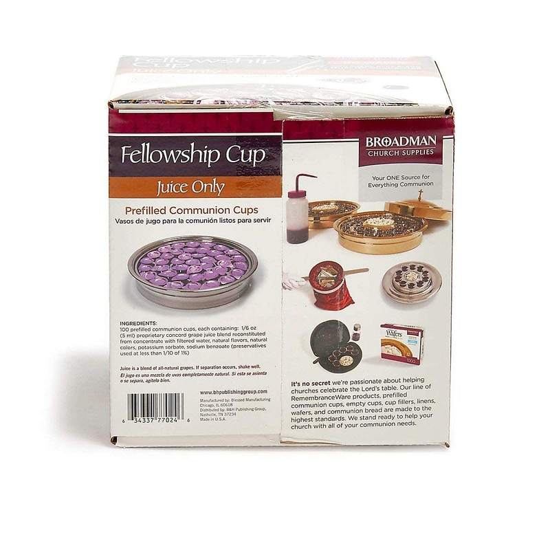 BROADMAN CHURCH SUPPLIES Pre-filled Communion Fellowship Cup, Juice Only, 100