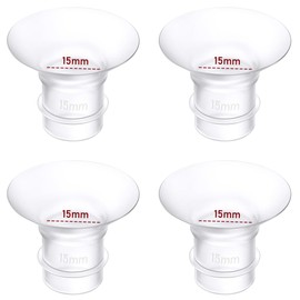 4 pieces flange inserts 15 mm for Momcozy M9/M6/M5/S12 Pro/S9 Pro/Medela/Spectra/Bellababy/Lansinoh/Elvie/Nuliie/Kissbobo/Anwike 24 mm milk pump, for 24 mm flange/shield of most pumps