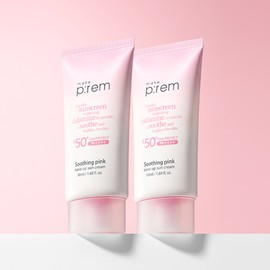 Makeprem [더블구성] 메이크프렘 수딩 핑크 톤업 선크림 SPF 50+ PA++++ 50ml, 2개 [Double Pack] Makeprem Soothing Pink Tone-Up Sunscreen SPF 50+ PA++++ 50ml, 2 pieces