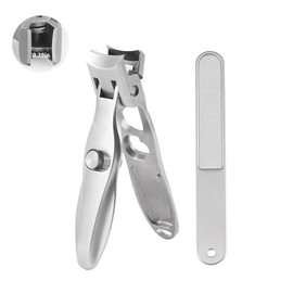 Wokyt German Nail Clippers for Men Thick Nails, Heavy Duty Toe Nail Clippers for Seniors, Large Wide Jaw Opening Fingernail Clipper Cutters with Catcher for Women