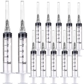 5ml/cc with 22Ga, 20Pack Plastic Measurement Syringa Luer Lock, Single Individually Packaged