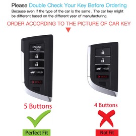 YaSeim Soft TPU Car Key Fob Cover Protector Compatible with 2022 2023 Acura MDX RDX (Silver-for 5 Buttons)