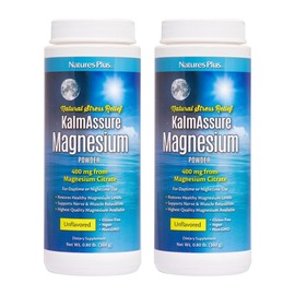 NaturesPlus KalmAssure Magnesium Powder - 0.8 lb, Pack of 2 - Unflavored - Supports Nerve and Muscle Relaxation - Non-GMO, Gluten Free, Vegan - 120 Servings
