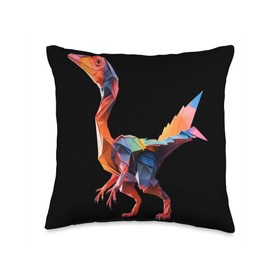 Origami Master Folding Paper Craft Origami Dinosaur Dino Japanese Art Paper Folding Artist Throw Pillow, 16x16, Multicolor
