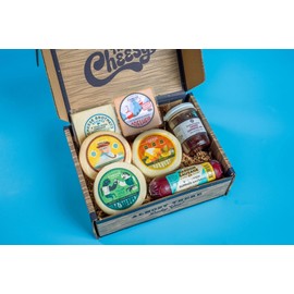 Cheese Bros. Charcuterie Gift Box | Fresh from Wisconsin | Includes Dill Havarti, Fratello, Smoked Gouda, Alpine Adelheid, 8 Year Aged Cheddar, Summer Sausage and Jam | Great Food Gifting Idea