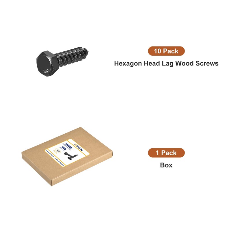 DTGN 3/8" x 1-1/2" Hex Lag Bolts - 10 Pack