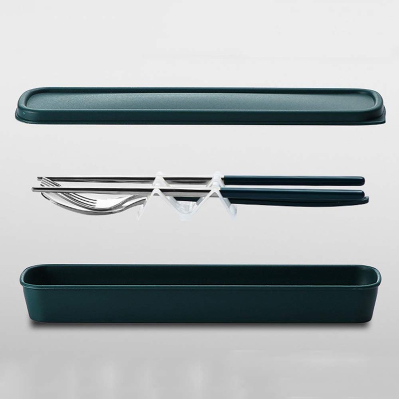 Huture Stainless Steel Cutlery Set Fork Spoon Chopsticks with Case