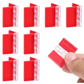 8PCS Small Clear Plastic Hinges Acrylic Small Hinges Self-Adhesive Acrylic Hinge Transparent Folding Plastic Hinge Continuous Hingess Tools for Cabinet Drawer Aquarium Lid DIY Display Stand (35x25mm)