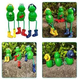 Decorative Garden Frog Figures, Pack of 3 Garden Decoration Statue, Animals Ornament Garden Figure for Outdoor Use, Resin Statue Farm Balcony Living Room Office Decoration (B)