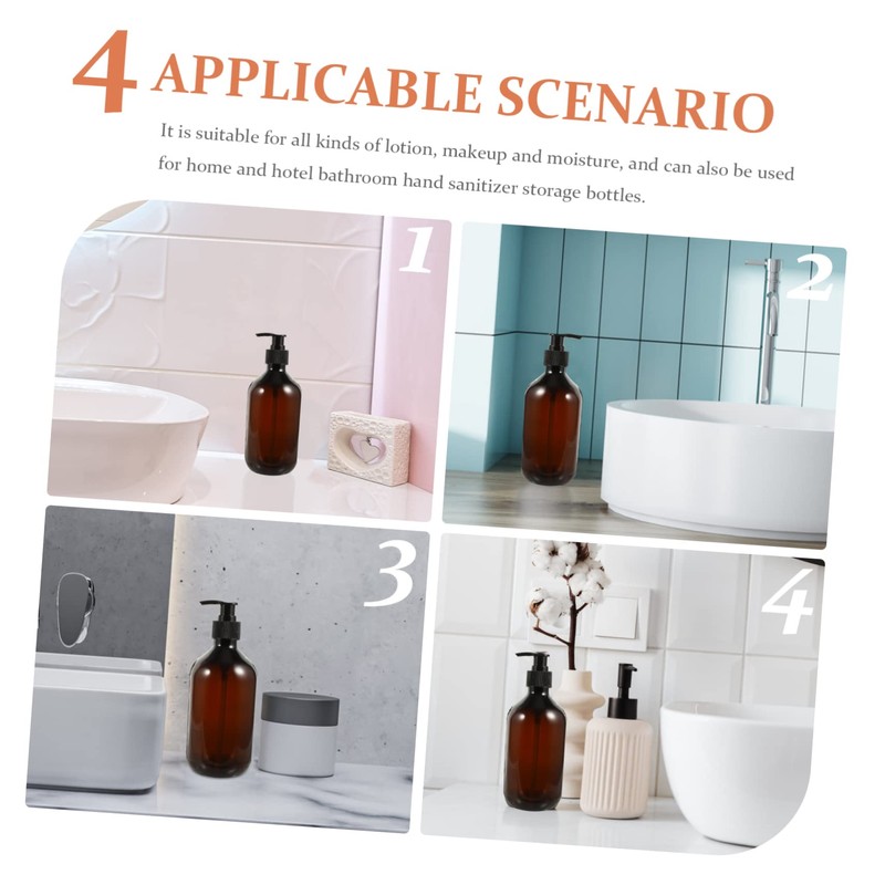 DOITOOL Plastic Squeeze Bottles Refillable Shampoo Containers Pump for Home