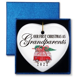 Christmas Keepsake Ornament Gifts for New Grandparent, Our First Christmas as Grandparents, Christmas Decorations Gifts for New Grandfather & Grandmother, New Grandpa & Grandma