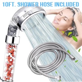 Miniduino High Pressure Shower Head with Handheld Spray Hose 3 Stage Filtered Showerhead