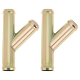 VGOL 2Pcs Y Connector Coolant Pipe Fitting Zinc-Coated Adapter for Automotive Cooling System 3/4" 19mm Heater Hose