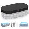 LXKCKJ Rectangular Pool Cover for Above Ground Pools, Solar Oval