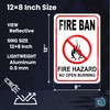 No Campfires Sign, 8x12 Reflective Aluminum Fire Ban No Open