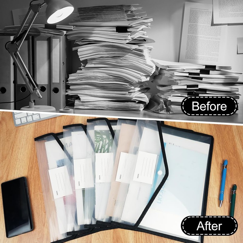 AOOSU Clear Pocket Documents, Pack of 5 Document Wallets A4