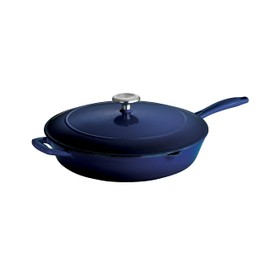 Tramontina Enameled Cast Iron Covered Skillet Gradated Cobalt 12-Inch, 80131/068DS