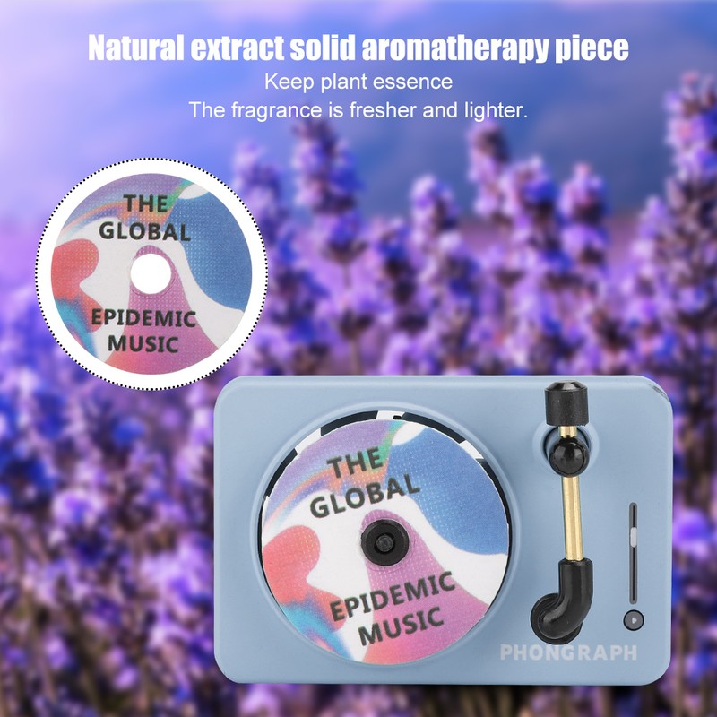 Vintage Phonograph Shape Mini Wearproof Car Fragrance Machine with Solid