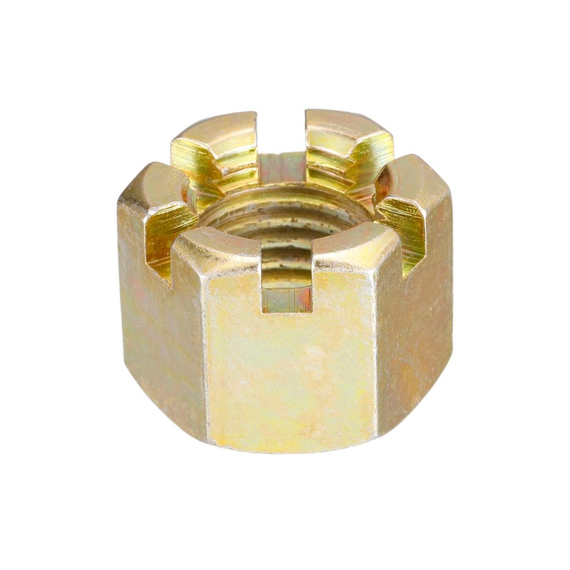 sourcing map 2Pcs M20x2.5mm Hexagon Slotted Nut, Grade 10 Carbon