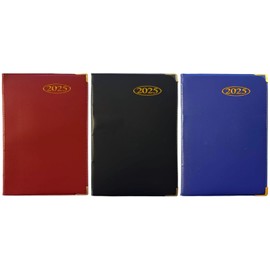 2025 Diary pocket small week to view with metal edge (Red)