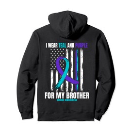 Brother Suicide Awareness Prevention American Flag Graphic Pullover Hoodie