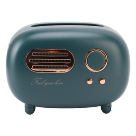 Retro Radio Tissue Box, Cute Retro Radio Shape Vintage Radio Practical Tissue Box Plastic Decor for Bathroom Bedroom Living Room (Green)