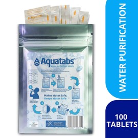 Aquatabs NaDCC 8.5 MG x 100 World's #1 Water Purification Treatment Tablets 1 Tablet = 1-2 litre.(1 Pack, 8.5 MG)