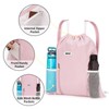 WANDF Drawstring Backpack with Shoulder Pad Sports Gym Backpack with