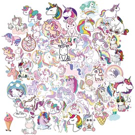 100pcs Cute Vinyl Unicorn Stickers for Kids, Girly Sticker for Water Bottle Laptop Scrapbook pad Phone Skateboard,Waterproof Unicorn Christmas Gifts for Girls Teens Adults