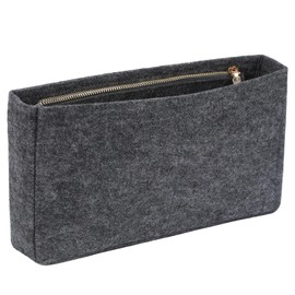 SHINGONE Horizontal Felt Bag-in-Bag, Beige, High-Quality Bag Compatible, Zippered, S Size, Small, Lightweight, Organizational, Inner Bag, For Work Commute and Travel, Bag in Bag, Unisex, gray