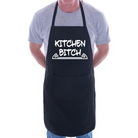 print4ucouk Kitchen Bitchin Funny BBQ Cooking Novelty Apron Black